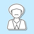 Muslim man avatar sticker icon. Simple thin line, outline vector of avatar icons for ui and ux, website or mobile application