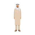 Arab man in traditional ethnic wear. Vector illustration in flat cartoon style Royalty Free Stock Photo