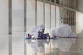 Muslim man with his wife doing Salat together