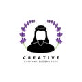 Muslim man islamic logo icon vector, veiled headscarf and hat inspiration template, illustration