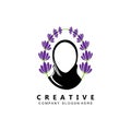 Muslim man islamic logo icon vector, veiled headscarf and hat inspiration template, illustration