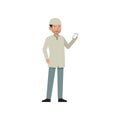 Muslim man with phone cartoon character vector illustration design