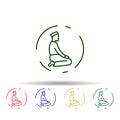Muslim man prayer julus multi color icon. Simple thin line, outline vector of prayer icons for ui and ux, website or mobile
