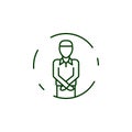 Muslim man prayer qiyam icon. Element of prayer man line icon