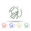 Muslim man prayer salah multi color icon. Simple thin line, outline vector of prayer icons for ui and ux, website or mobile