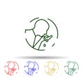 Muslim man prayer salah multi color icon. Simple thin line, outline vector of prayer icons for ui and ux, website or mobile