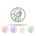 Muslim man prayer salah multi color icon. Simple thin line, outline vector of prayer icons for ui and ux, website or mobile