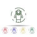 Muslim man prayer takbir multi color icon. Simple thin line, outline vector of prayer icons for ui and ux, website or mobile