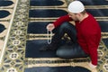 Muslim Man Is Praying In The Mosque