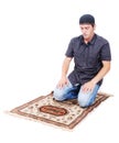 Muslim man is praying on traditional way Royalty Free Stock Photo