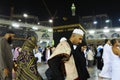 Muslim man visit to holy mosque Mecca