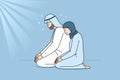 Muslim man and woman praying Royalty Free Stock Photo