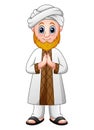 Muslim men cartoon greeting Royalty Free Stock Photo