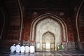 Muslim men praying in the mosque, Taj Mahal, Agra, Uttar Pradesh, India Royalty Free Stock Photo