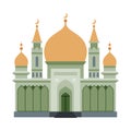 Muslim Mosque Building, Religious Temple, Ancient Architectural Construction Vector Illustration