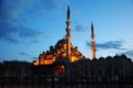 Muslim mosque in Istanbul in the evening. We see t Royalty Free Stock Photo