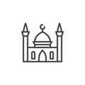 Muslim mosque line icon