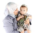 Muslim mother and her little son