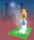 Muslim offering namaaz on Eid Royalty Free Stock Photo