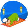 Muslim offering namaaz on Eid