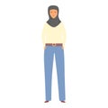 Muslim outfit icon cartoon vector. Hijab fashion