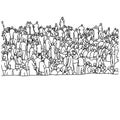 Muslim people in crowd vector illustration sketch hand drawn wit