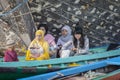 Muslim people in passenger boat Royalty Free Stock Photo