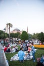 Muslim people who are fasting wait for the adhan ezan Royalty Free Stock Photo