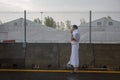 Muslim pilgrims praying on jabal Arafat, HajjHajj pilgrim prayingMuslim man wearing hajj cloth, Mecca, Saudi Arabia, August 10, Royalty Free Stock Photo