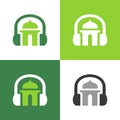 Muslim podcast logo icon design, talk Islam symbol - Vector