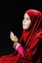 Muslim pray, little girl