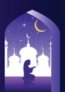 Muslim pray in mosque,silhouette design Royalty Free Stock Photo