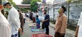 Muslim pray on the street in Indonesia