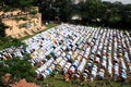 Muslim prayer. A group of Muslim are praying.
