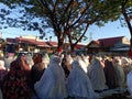 Muslim prayer in Indonesia at idul Fitri