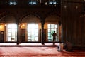 Muslim praying in Blue Mosque,Turkey Royalty Free Stock Photo