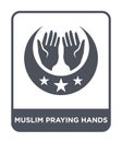 muslim praying hands icon in trendy design style. muslim praying hands icon isolated on white background. muslim praying hands Royalty Free Stock Photo