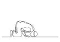 Muslim praying - single line drawing