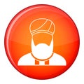 Muslim preacher icon, flat style Royalty Free Stock Photo