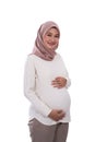 Muslim pregnant woman asian
