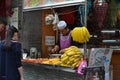 The Muslim quarter in Xi`An flocked by tourists. The area is fam