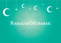 Muslim Ramadan background hanging moon and stars.