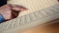 Muslim reading quran in mosque