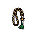 Muslim rosary subha line color icon. Isolated vector element. Royalty Free Stock Photo