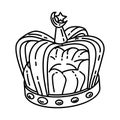 Muslim Royal Crown Jewels Icon. Doodle Hand Drawn or Outline Icon Style Royalty Free Stock Photo