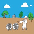 Muslim and sheeps village