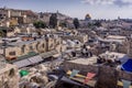 The Muslim shrine Dome of the Rock over the roofs of Jerusalem Old Town in Israel