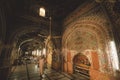 Muslim Sleeping and Praying men inside Mahabat Khan Mosque in Peshawar