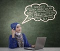 Muslim student learn multilanguage 1 Royalty Free Stock Photo