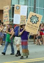 Muslim support for gay rights in Columbus gay PRIDE parade Royalty Free Stock Photo